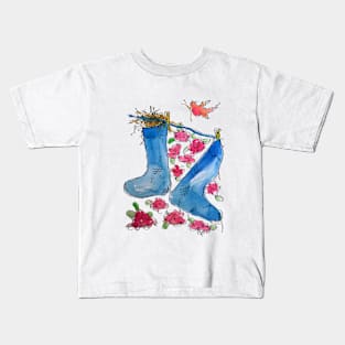 Bird Nest in Socks Kids T-Shirt